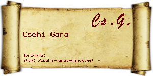 Csehi Gara névjegykártya